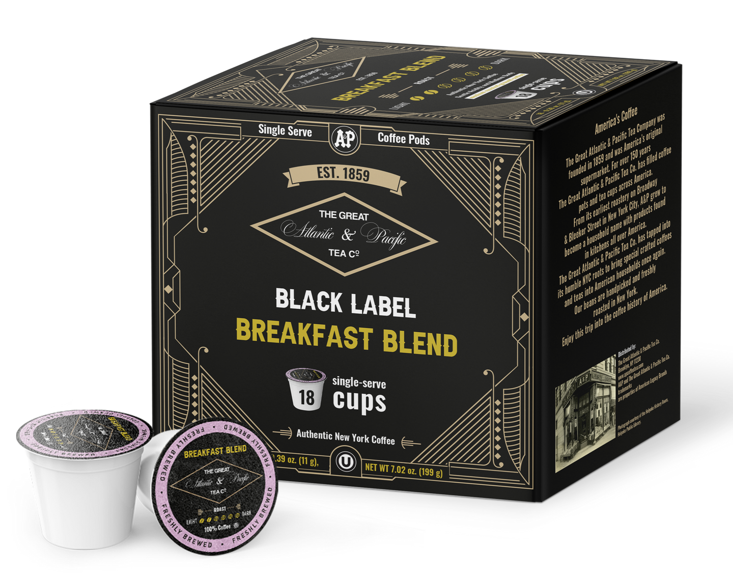A&P Breakfast Blend Single Serve Coffee Pods, 18 Count