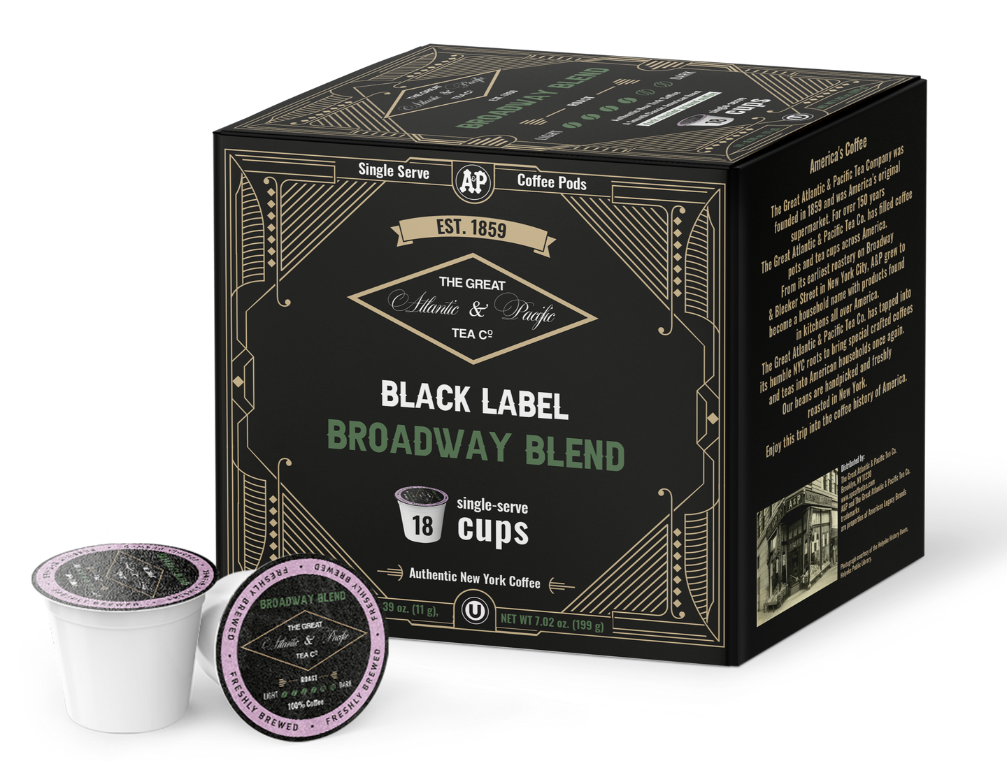 A&P Broadway Blend Single Serve Coffee Pods, 18 Count