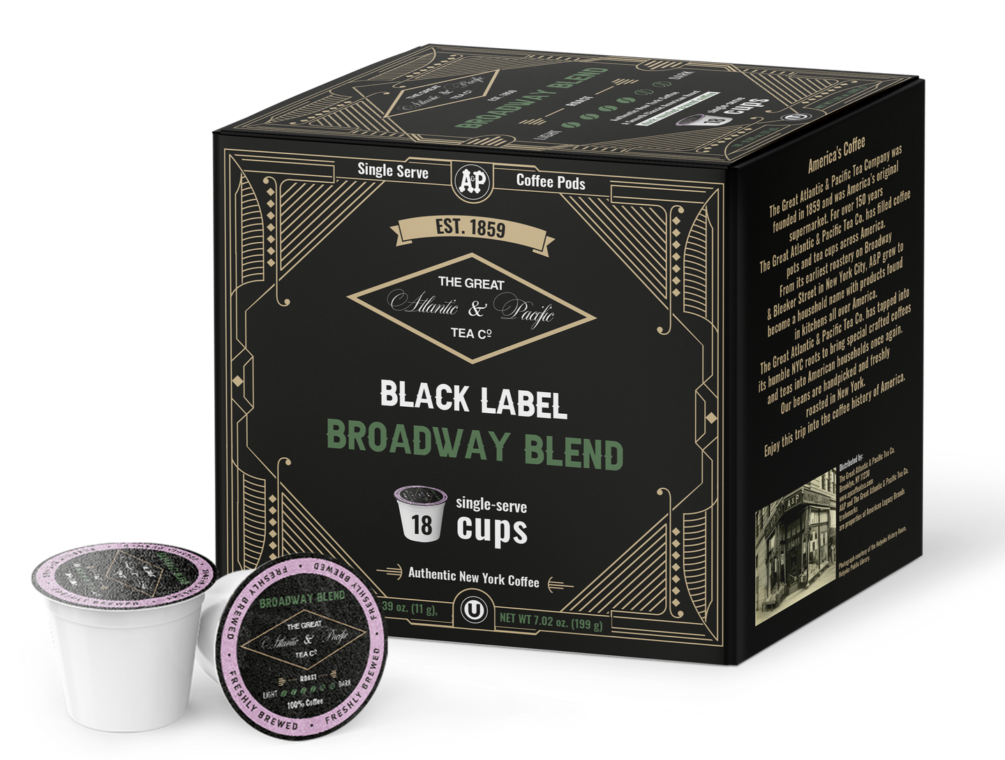A P Broadway Blend Single Serve Coffee Pods 18 Count A P COFFEE